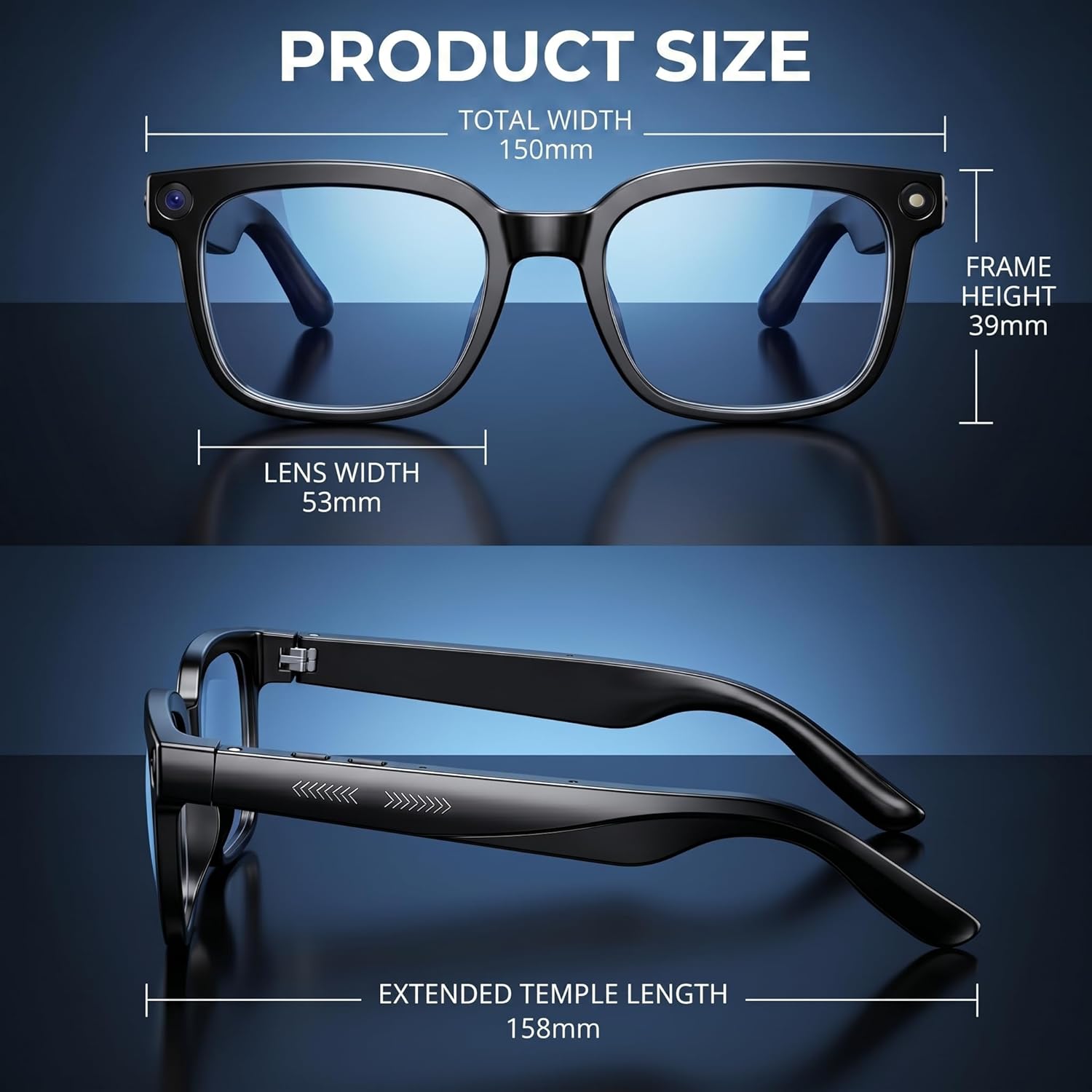 AI Smart Glasses with Camera, 4K HD Video Audio Recording, 164+ Languages Real-Time Translation Bluetooth Sunglasses, AI Voice Assistant, Photochromic Lenses .Voice Control Smart Glasses for Men Women