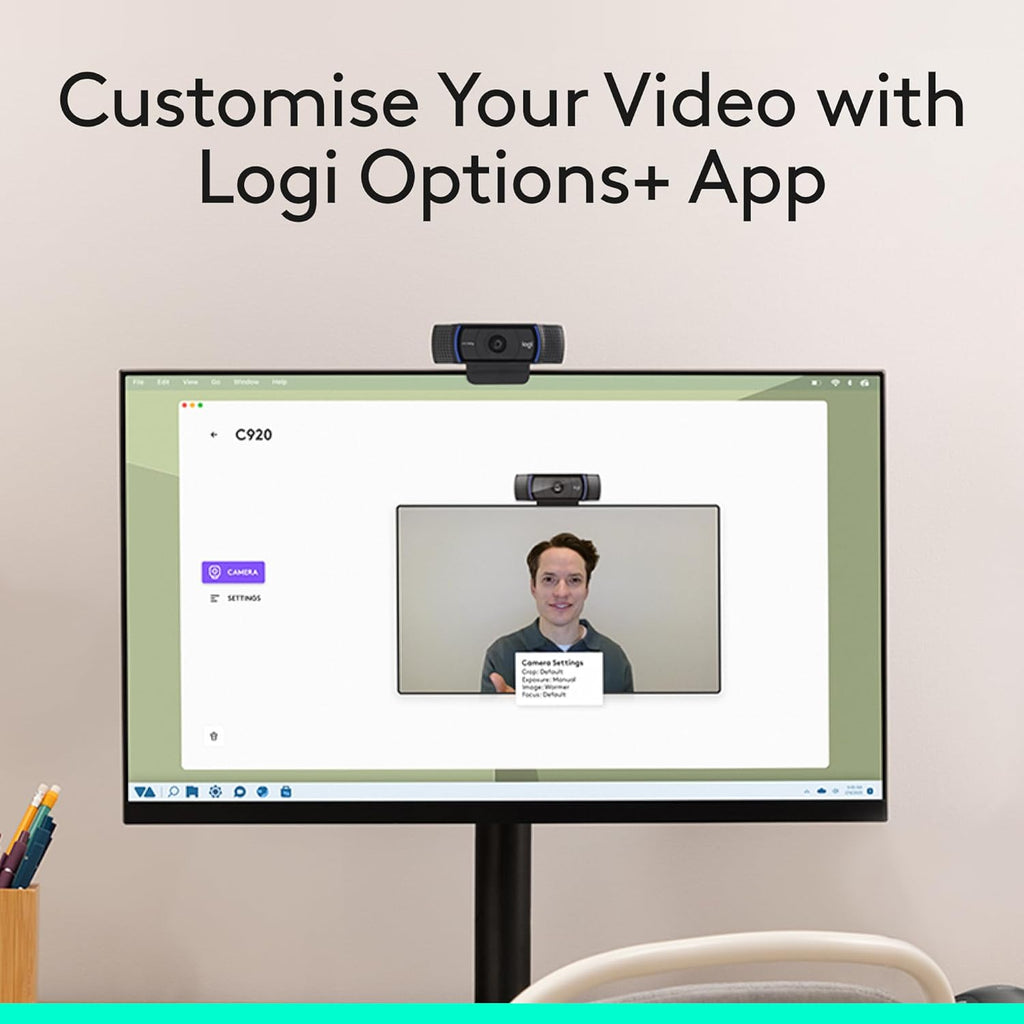 Logitech C920x HD Pro PC Webcam, Full HD 1080p/30fps Video, Clear Audio, HD Light Correction, Works with Microsoft Teams, Google Meet, Zoom, Nintendo Switch 2's new GameChat Mode, Mac/Tablet- Black