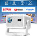 Now with Netflix & 2500ANSI 4K Smart Projector with WiFi and Bluetooth, Auto Focus & Keystone Portable Print Server Mini Projector with Stand, Outdoor Home Theater Small Proyector for bedroom