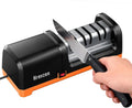 2026 New Electric Knife Sharpener for Kitchen Knives, with 100% Diamond Abrasives and Precision Angle Guides, 3-Stage Professional Automatic Quickly Sharpening/Polishing, Black/Orange